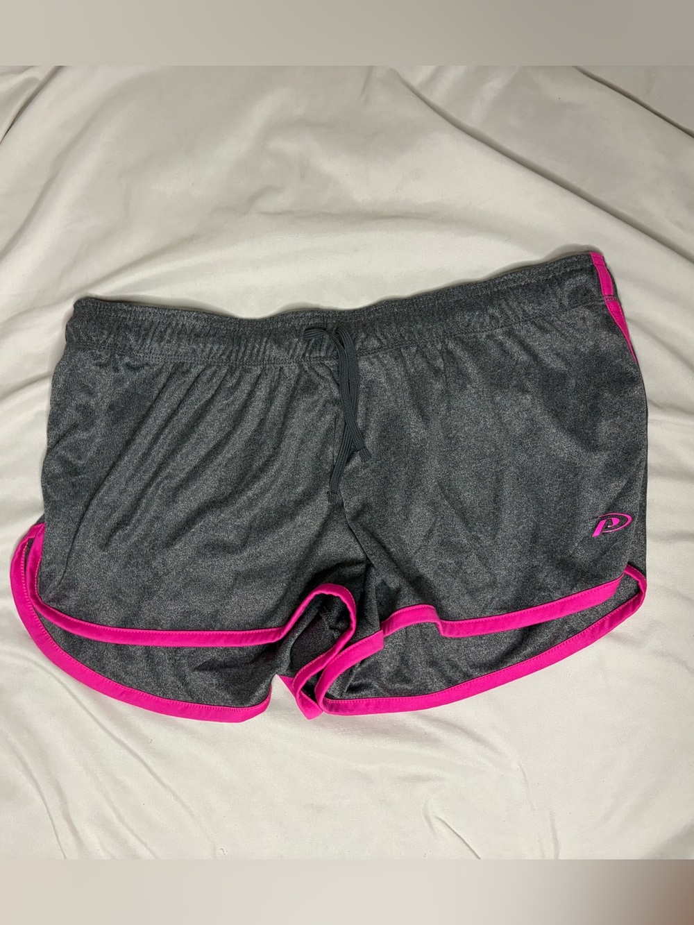 Pro Player Gray Athletic Shorts with Hot Pink Trim